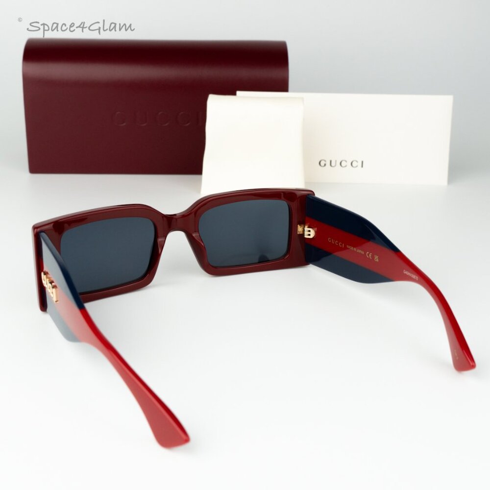 Gucci Women Sunglasses Burgundy Blue Rectangular GG1860S 003 BRAND NEW - Picture 8 of 8